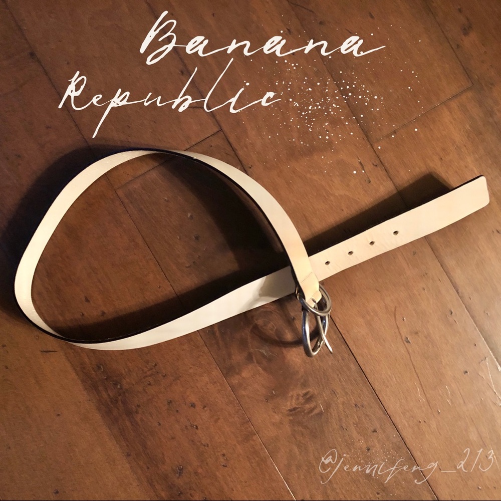 Banana Republic Off White Italian Leather Belt Med